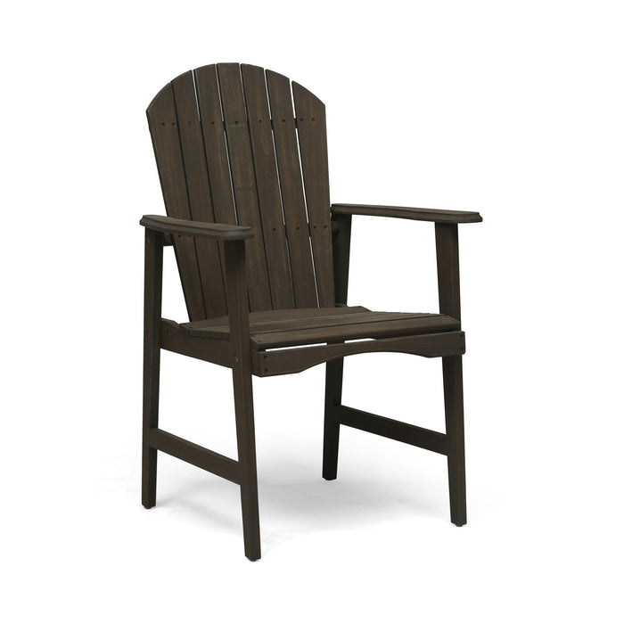 Outdoor Weather Resistant Acacia Wood Adirondack Dining Chairs (Set of 2)