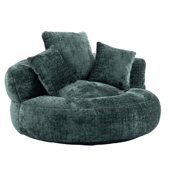 Lazy Sofa High Back Bean Bag Chair Couch With 3 Pillows