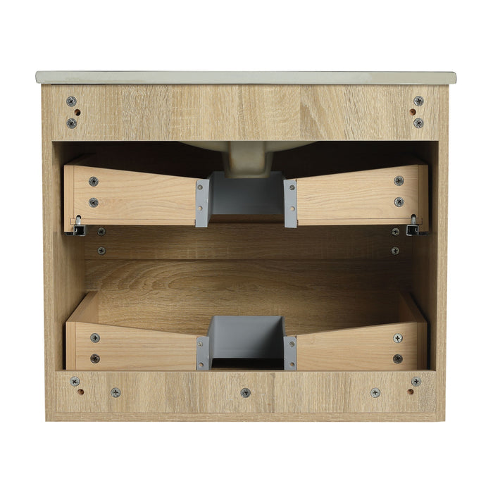 Wall Mounted Bathroom Vanity With Sink, 2 Soft Close Drawers