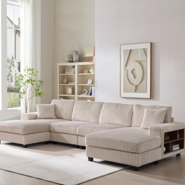 U-Shaped Convertible Sofa, 4 Seater Large Living Room Lounge