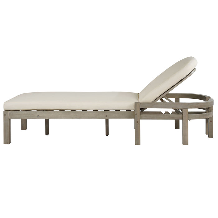 Outdoor Chaise Lounge With 5 Position Adjustable Backrest (Set of 2)