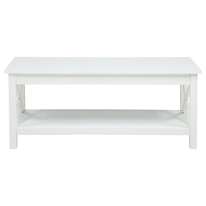 Slater - Lift Top Coffee Table With X Frame Design - White