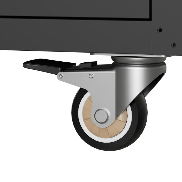 Mobile Tool Cart With Lockable Casters, Heavy-Duty Storage Organizer - Black