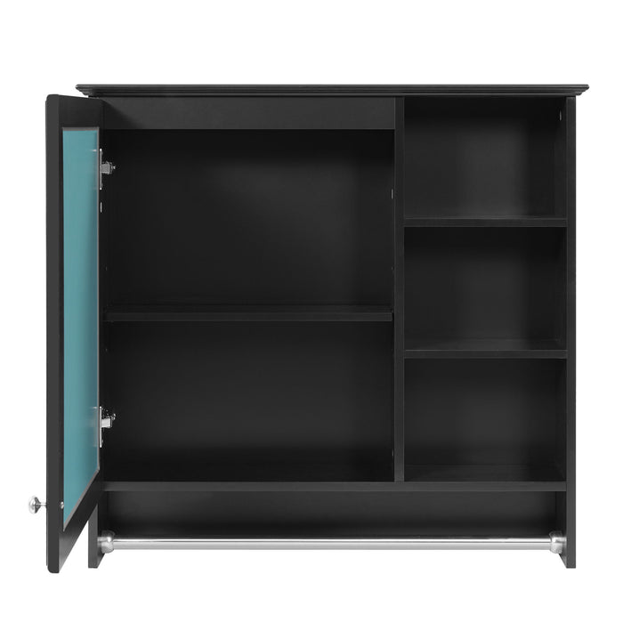 Wall Mount 2 In 1 Mirror Cabinet With Adjustable Shelf, Soft-Closing Hinges