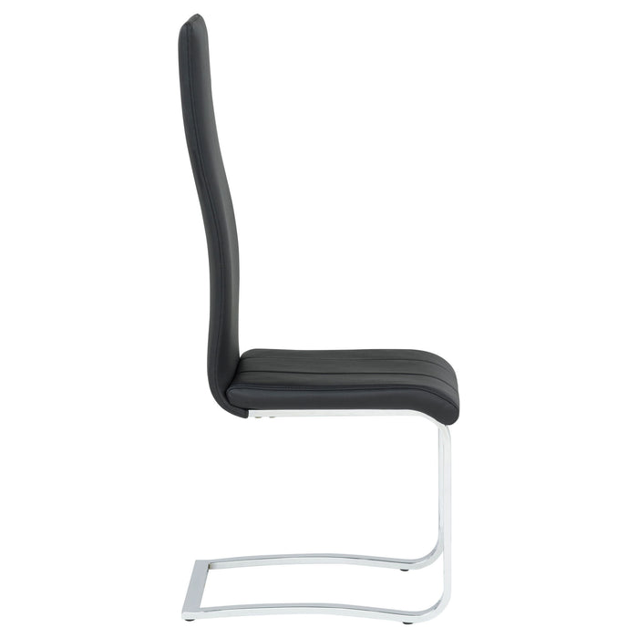 High Back Side Chairs Dining Chairs With Padded Upholstery (Set of 4) - Black