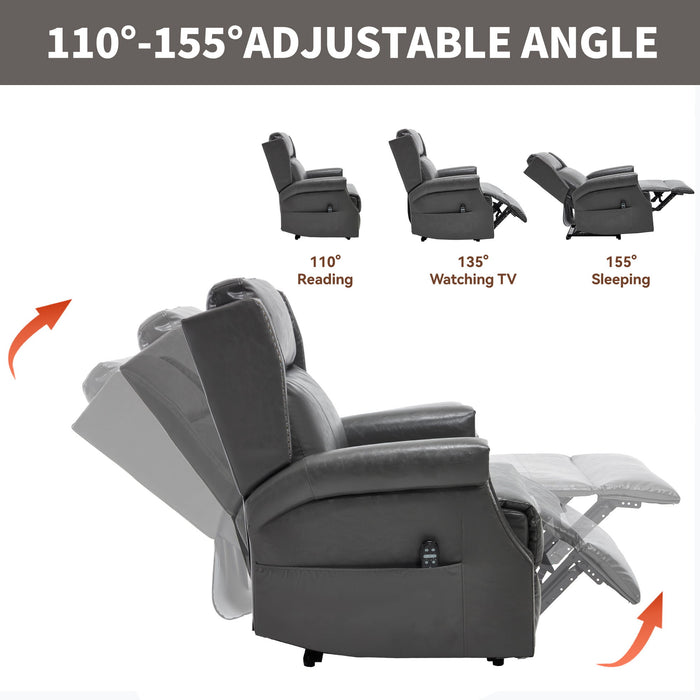 Manual Recliner Chair With Heavy Duty Motion Mechanism, 8 Vibrating Nodes And 3 Massage Modes For Living Room
