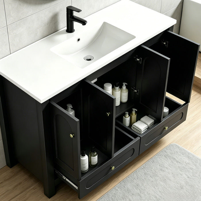 Bathroom Vanity With Sink Combo, 4 Soft Close Doors And 2 Drawers