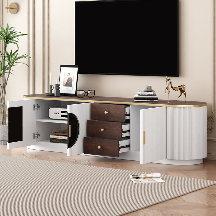 Minimalist TV Stand With 3 Drawers And 1 Shelf