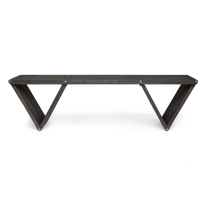 Gloaming - Outdoor Bench With Slat Design And Triangular Base