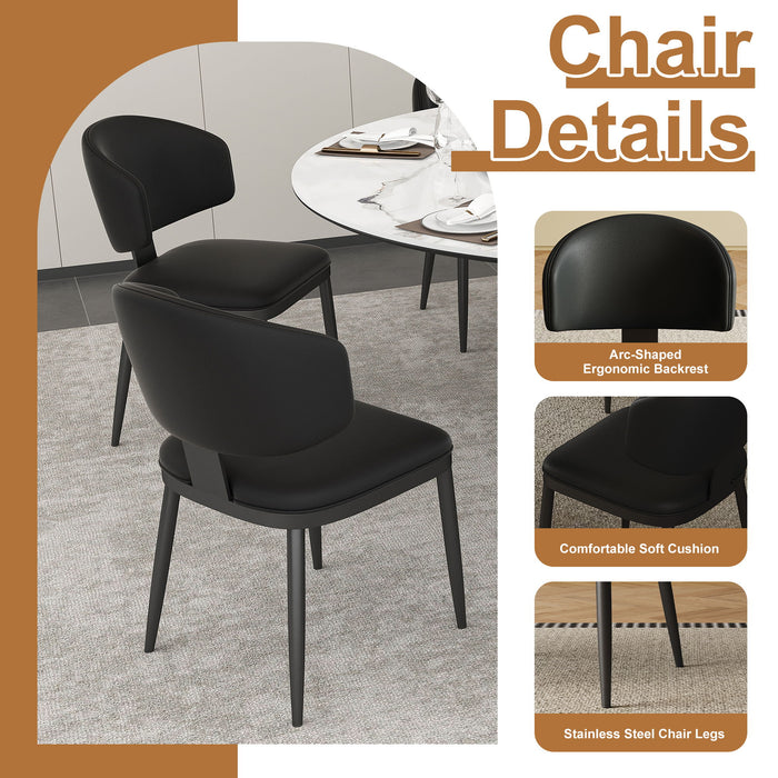 Round Dining Table & 6 Chairs Set - Silver