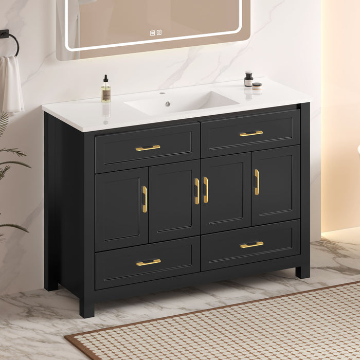 Bathroom Vanity With Sink Combo, 4 Soft Close Doors And 4 Drawers