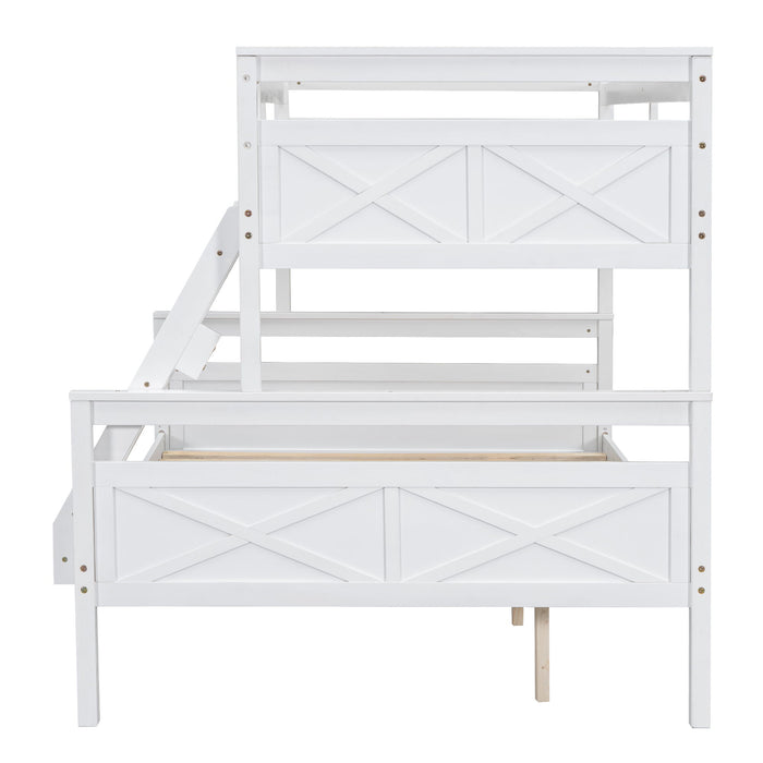 Bunk Bed With Ladder And Safety Guardrail