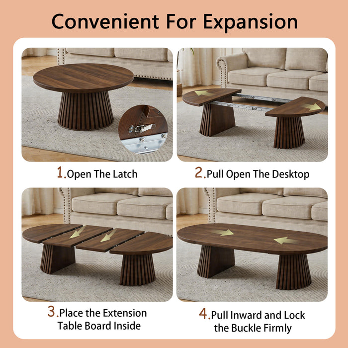 Oval Coffee Table For Living Room - Walnut