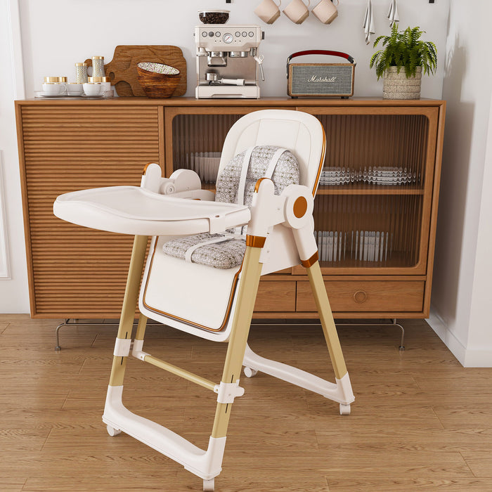 Convertible Baby High Chair To Rocker With 5 Point Harness
