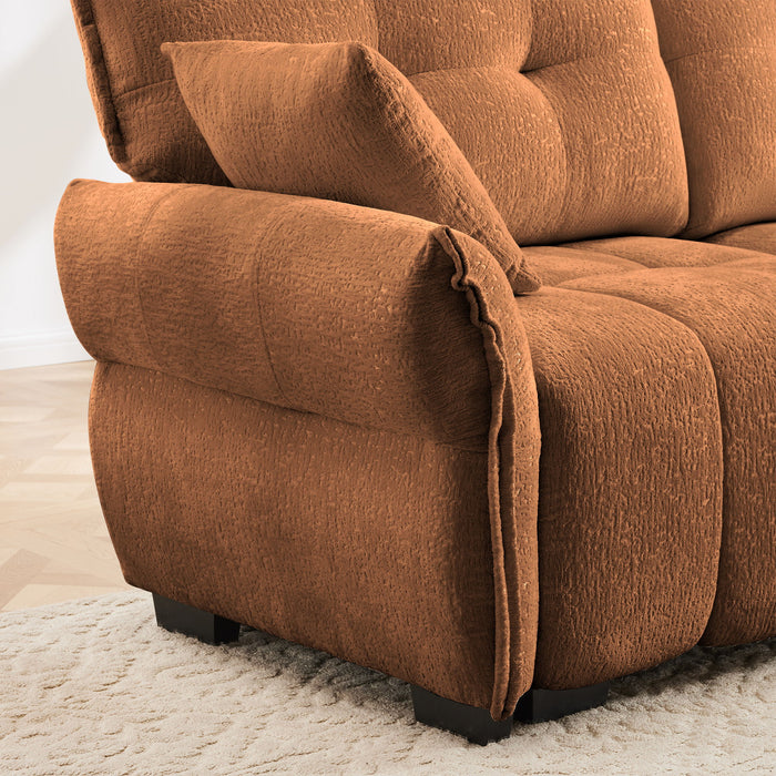 Sofa Set With Ottoman And Pillows, Textured, High Resilience Cushions