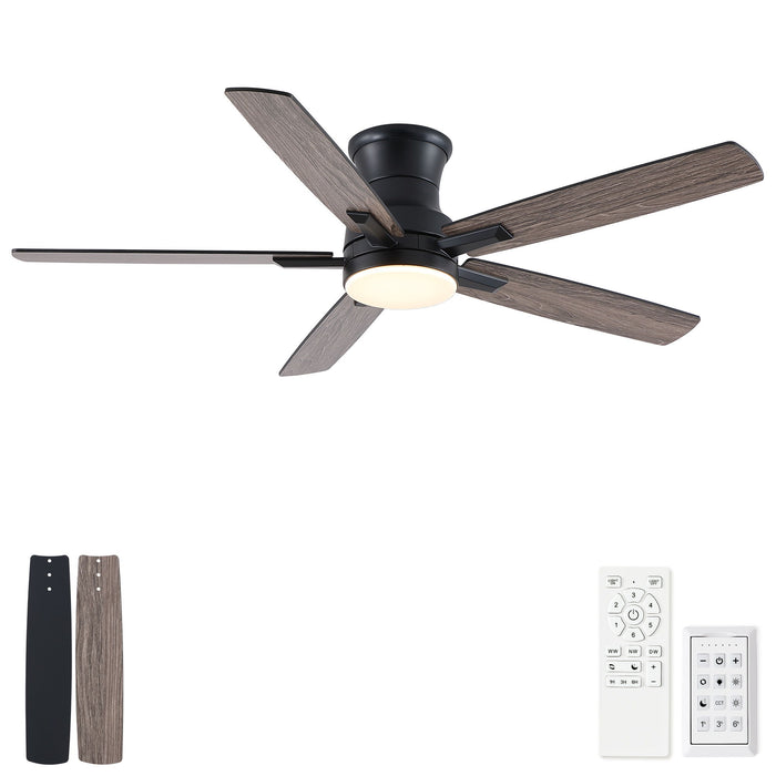Mordern Flush Mount Ceiling Fan With Light And Remote Control