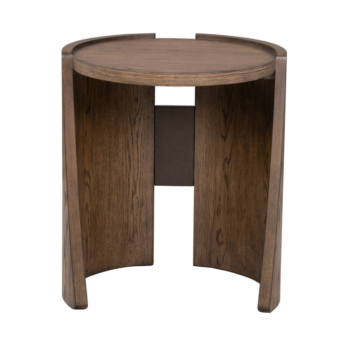 Lyra - End Table - Dark Brown / White