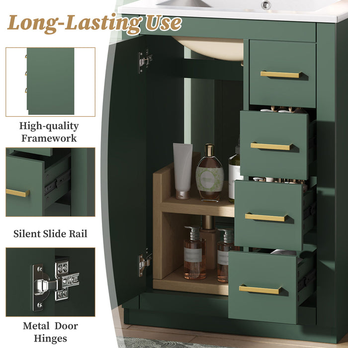 Modern Bathroom Vanity With 1 Door And 3 Drawers