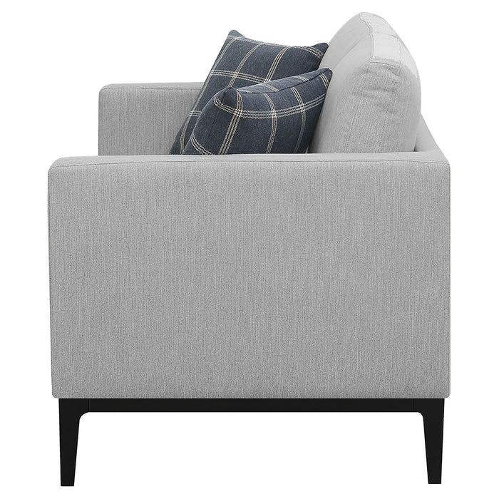 Saba - Cushion Back Loveseat With Pillow Top Arms - Light Gray