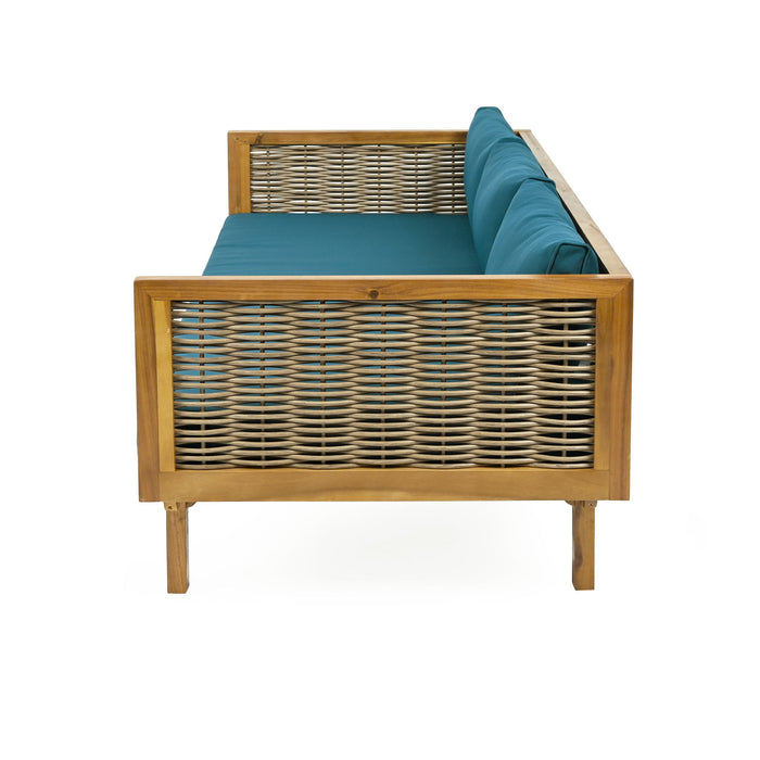 Claremont - 3 Seater Daybed Teak Acacia Wood Water Resistant Cushions