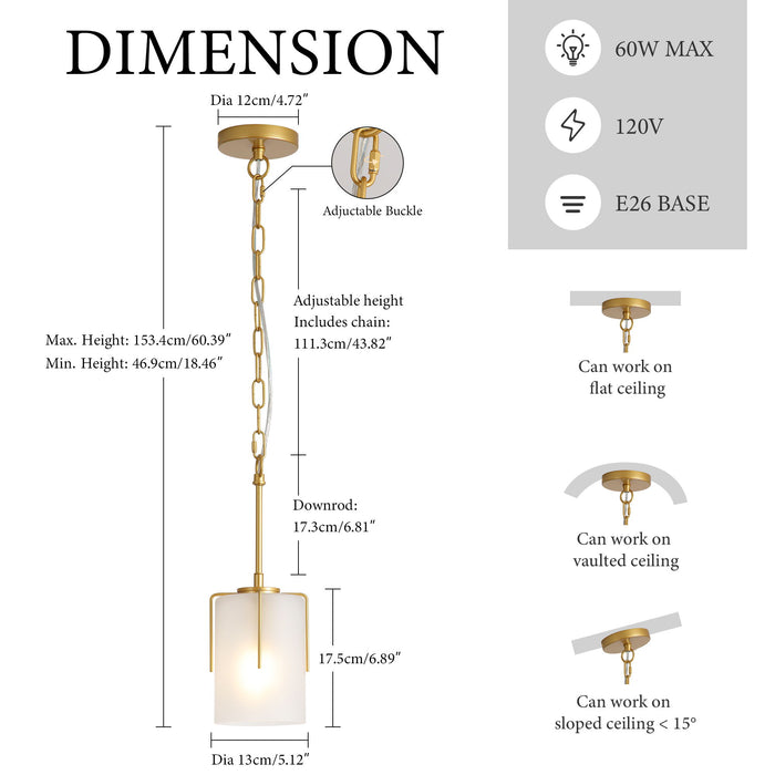 Adjustable Cylindrical Pendant Light