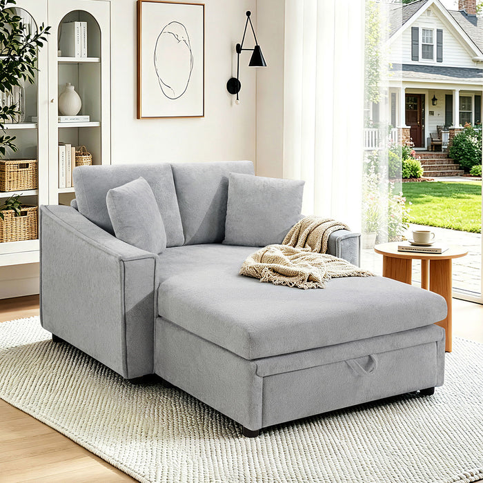 Modern Chaise Sofa With Hidden Storage For Living Room