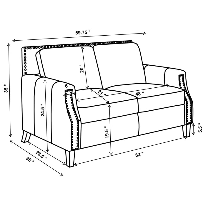 Gunderson - Loveseat With Recessed Arms - Brown