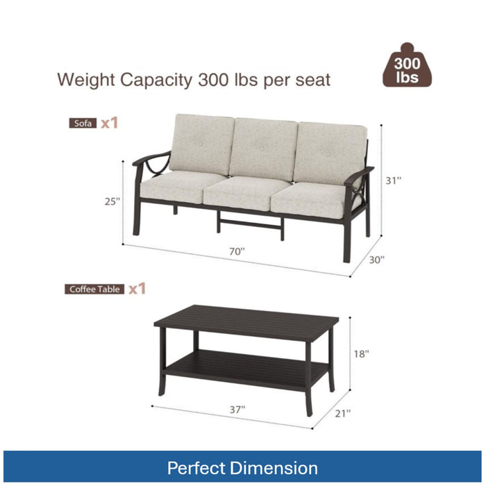 Patio Furniture Set & Coffee Table For Backyard