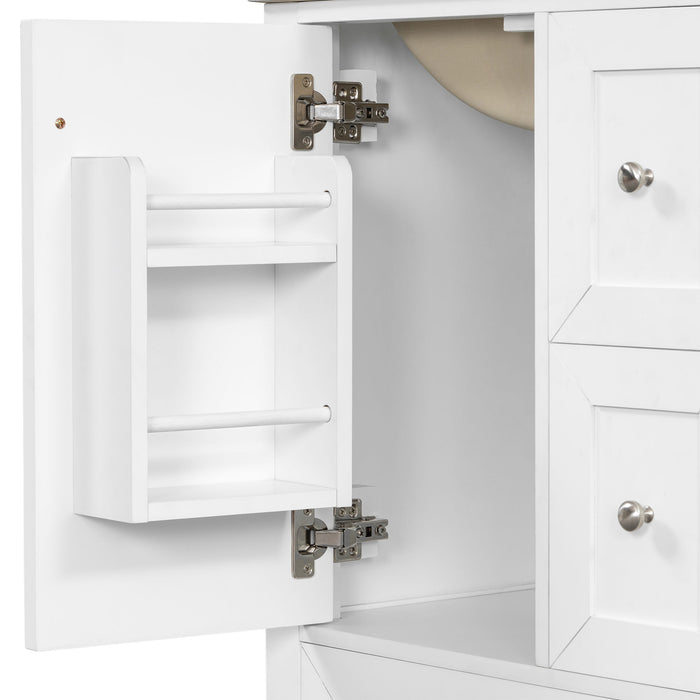 Modern Bathroom Vanity With Sink, Freestanding Cabinet With Drawers And Shelves