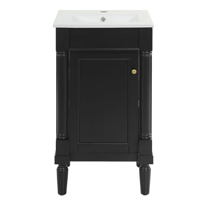 French Style Bathroom Cabinet With Sink, Adjustable Shelf