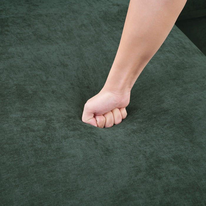 Modern L Shaped Sectional Sofa With Chenille Upholstery And Wooden Storage