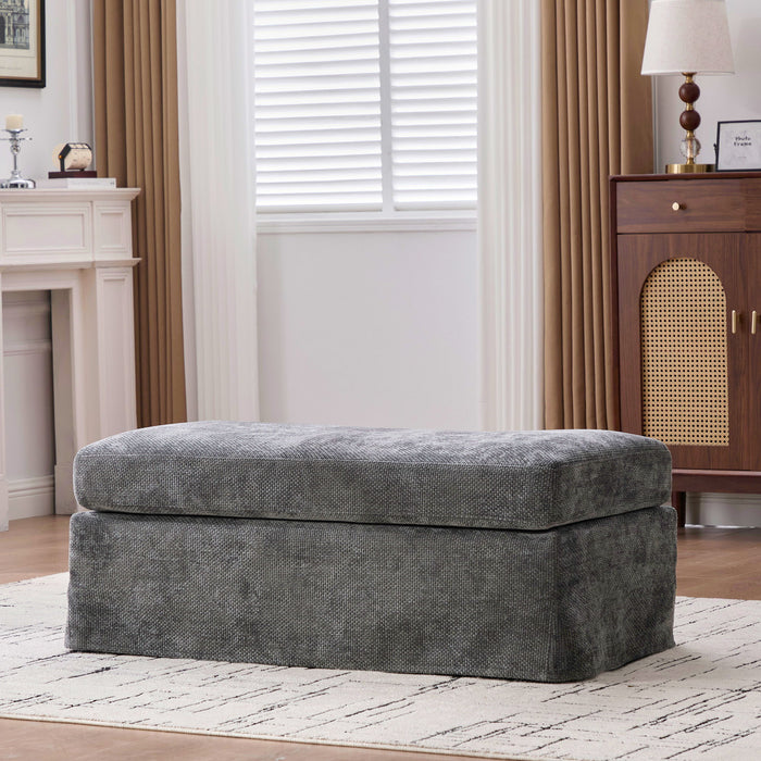 Wide Modern Upholstered Ottoman Foot Stool