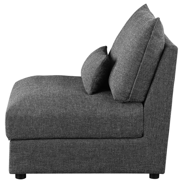 Wakefield - Upholstered Armless Slipper Chair - Black