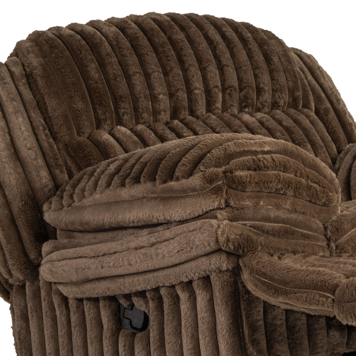 Contemporary Manual Motion Glider Recliner Chair With Padded Armrests And Smooth Rocking Function