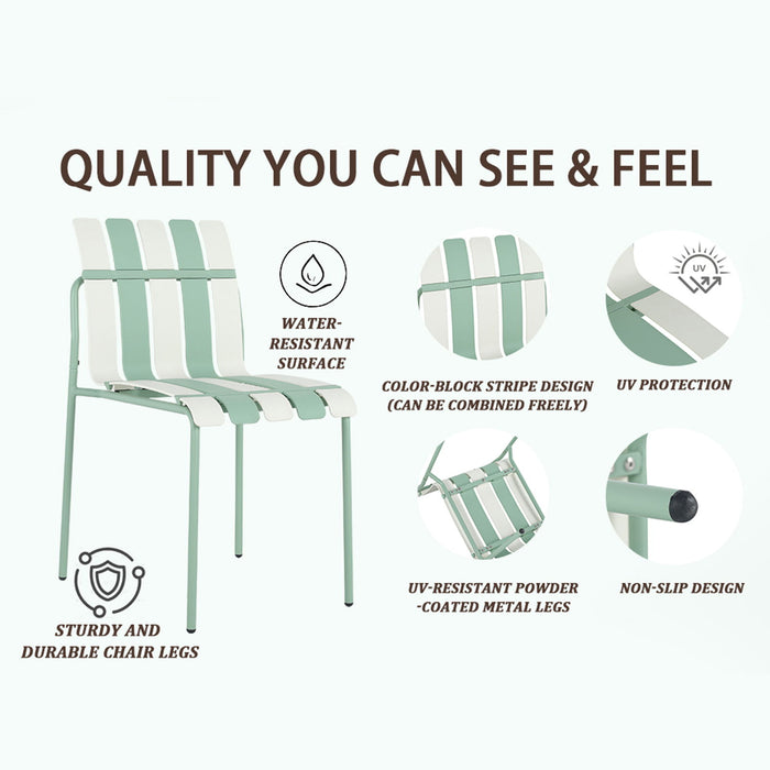 4 Piece Set Of Modern Color Block Designed Single Chairs