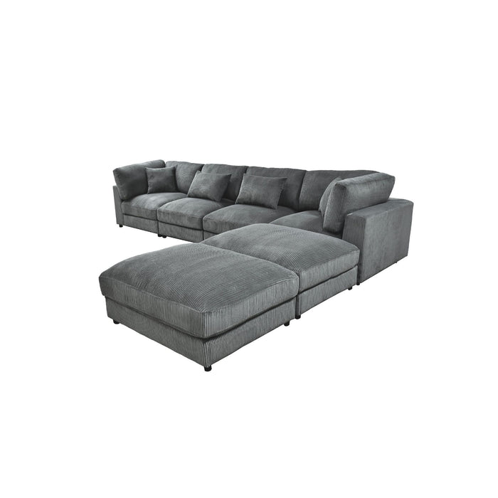 Upholstered Modular Sectional & Custom Configuration And Toss Pillows