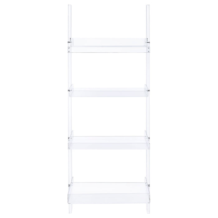 Cimarron - Ladder Bookcase With 4 Shelves - Clear