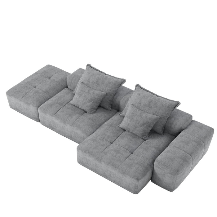 Modern Oversized, Modular Sectional Sofa With Pillows