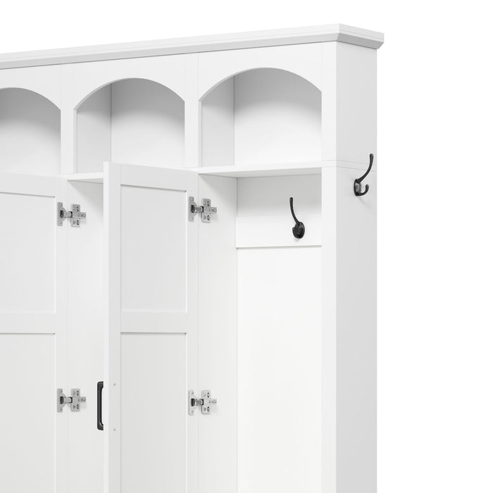 Classic Arched Design Hall Tree With 3 Hidden Storage
