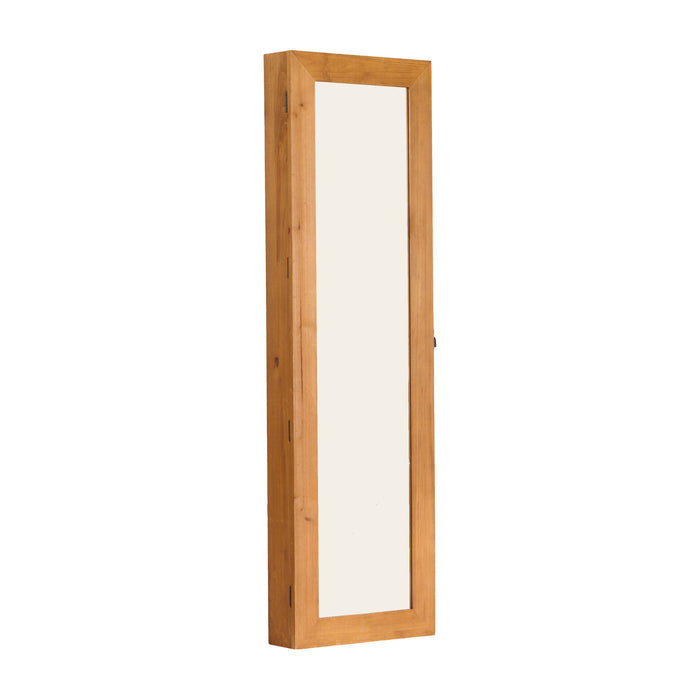 Jewelry Armoire Organizer With Full Length Mirror, Wall Mounted Lockable Cabinet With LED Light