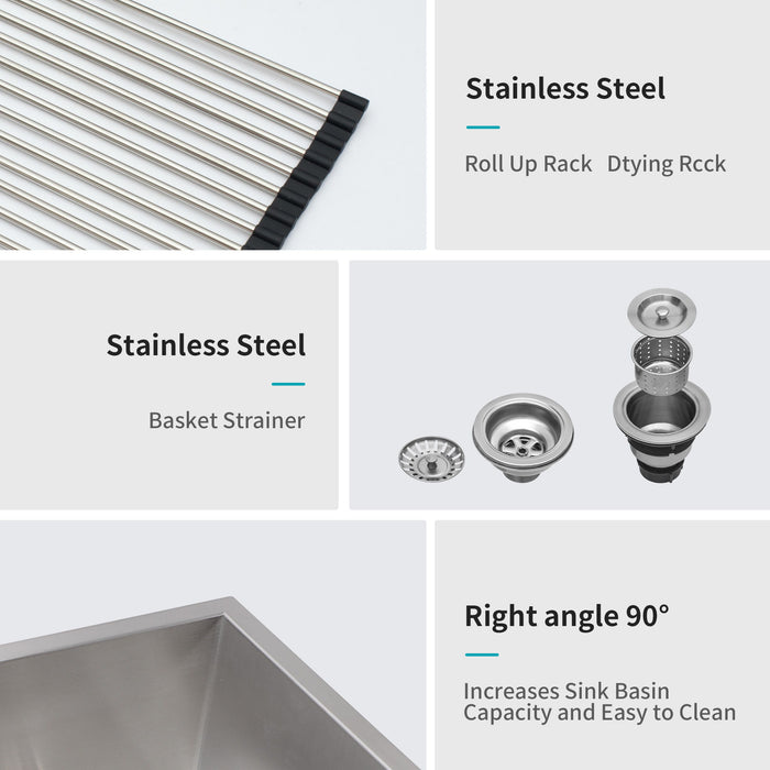 Modern Double Bowl Undermount Kitchen Sink 50 / 50 Design Stainless Steel