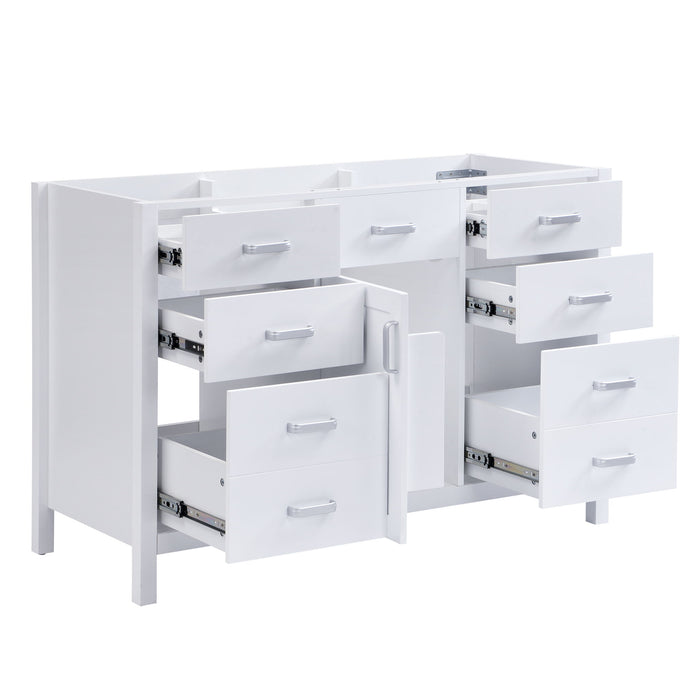 46.5" Modern Bathroom Vanity Cabinet Only, Soft Close Door & 6 Drawers - White