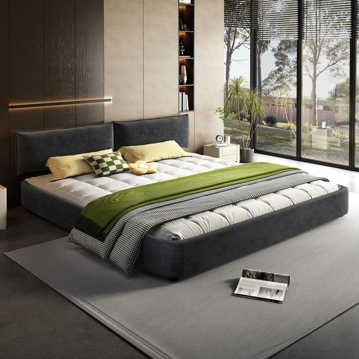 Cloud Bed Frame With Oversized Padded Movable Headboard