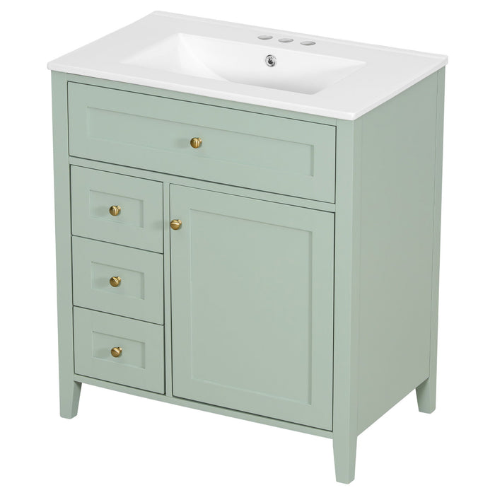 Bathroom Vanity With Sink, 3 Drawers And Adjustable Shelf, Freestanding Storage Unit