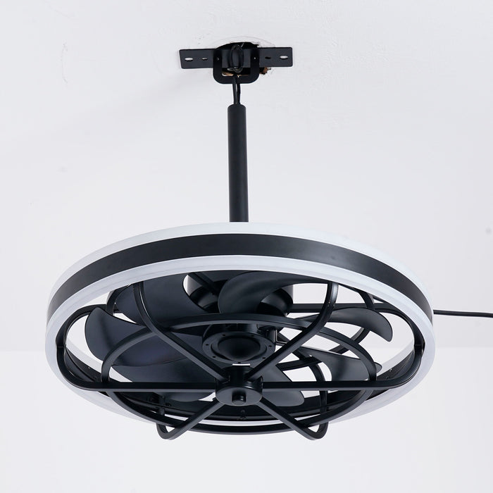 Ceiling Fan Light LED Light Source And Remote Control, 3000 - 6500K Dimmable LED Fan Light, 6 Speeds, For Living Room - Matte Black