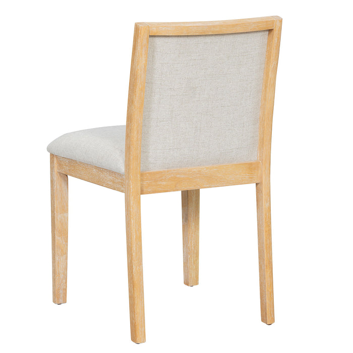 Dining Set With Rectangular Table, 4 Upholstered Chairs & 1 Padded Bench
