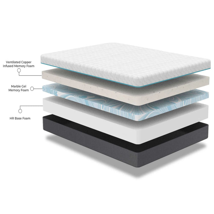 Copper Lux - 14" Plush Memory Foam Mattress With Phase Change Cooling Fabric