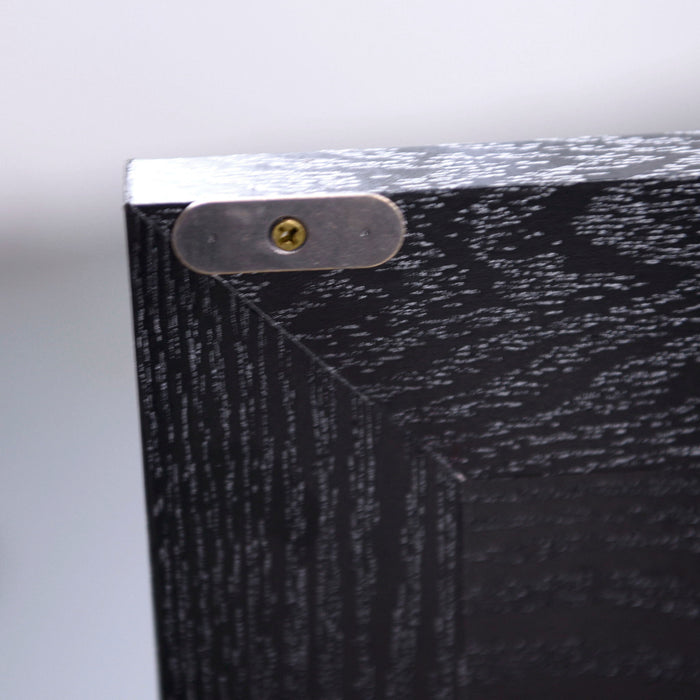 Sideboard Cabinet With Mirrored Doors, Adjustable Shelf, Metal Handles