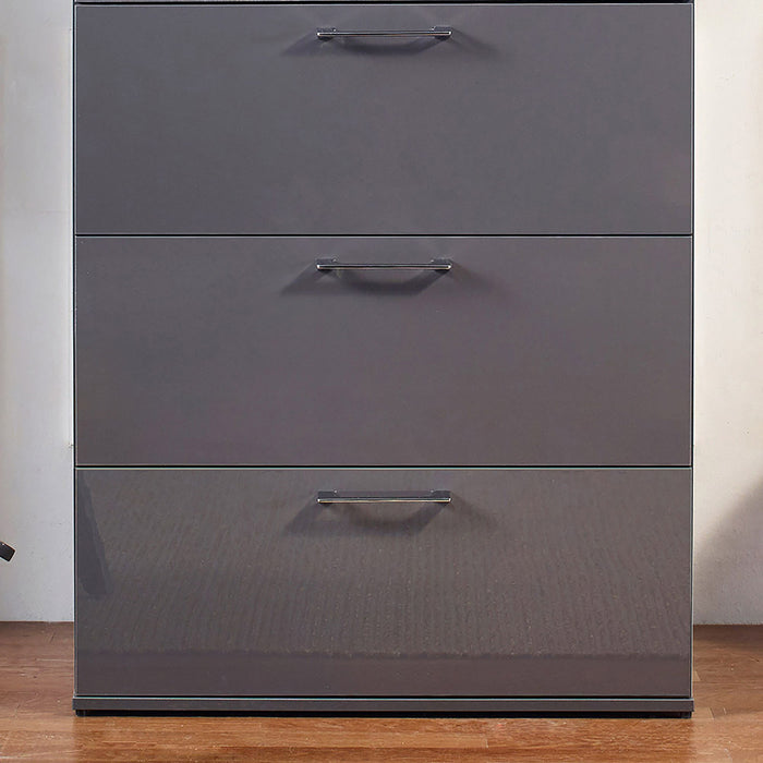 Bliss - Glossy 4 Drawer Jumbo Chest With Extra Deep Storage