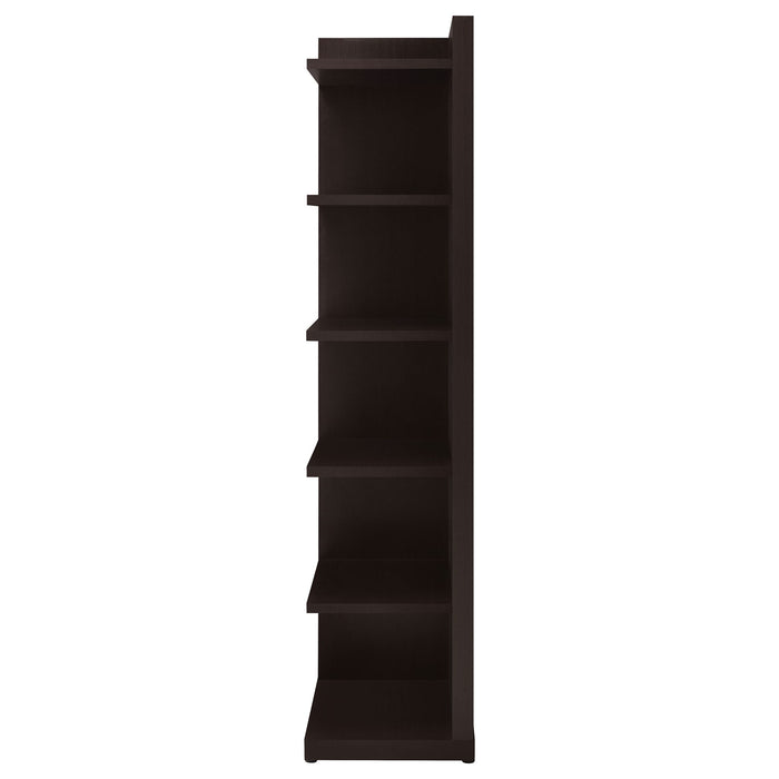 6 Tier Corner Bookcase - Cappuccino